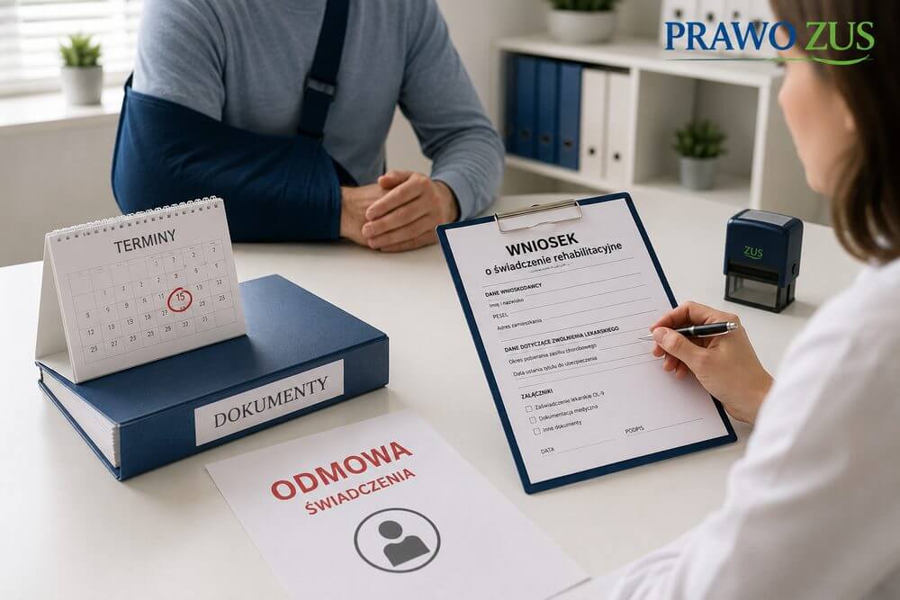 Świadczenie rehabilitacyjne po chorobowym, wniosek, dokumenty, terminy i odmowa
